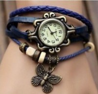 Reloj de pulsera vintage con abalorios retro de mariposa