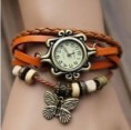 Reloj de pulsera vintage con abalorios retro de mariposa